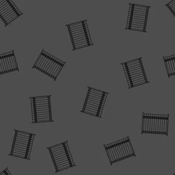 Seamless pattern railing park fence cartoon vector イラスト素材