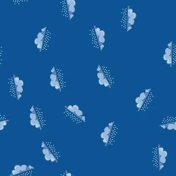 Seamless pattern Rain cloud dropping water for weather forecast concept Illustrazione stock