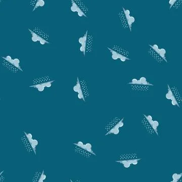 Seamless pattern Rain cloud icon dropping water droplets Illustrazione stock