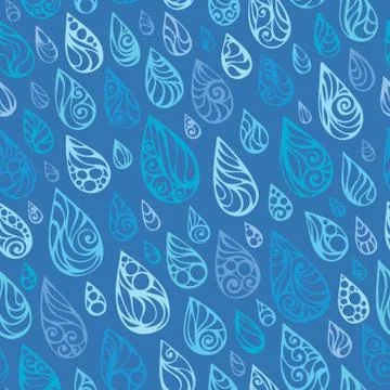 Seamless pattern of rain drops. Stock Illustration