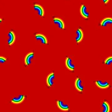 Seamless pattern rain rainbow cartoon vector Stock Illustration