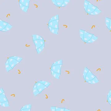 Seamless pattern rain umbrella cartoon vector Stock Illustration