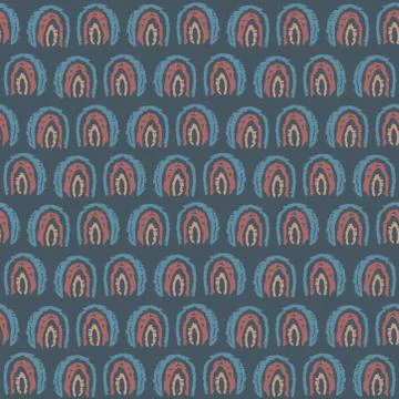 Seamless pattern rainbow abstract scales, sky, simple Nature doodle crayons l Illustrazione stock