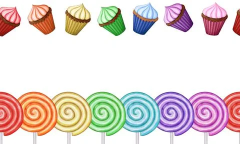 Seamless pattern rainbow candy frame Ilustración de archivo