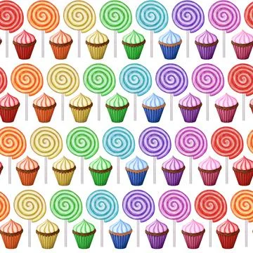 Seamless pattern rainbow candy Illustrazione stock