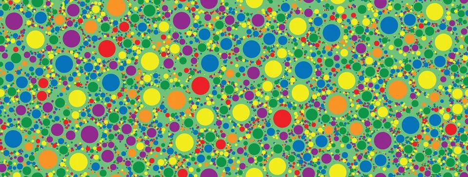 Seamless pattern rainbow colored confetti scattered. Confetti dots vector ill Stock Illustration