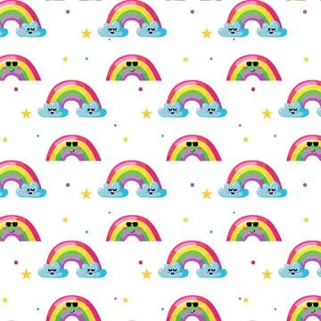 Seamless pattern rainbow design background Illustrazione stock