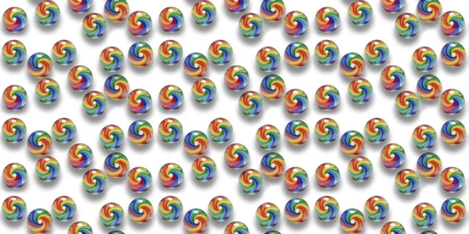 Seamless pattern of rainbow glass balls. Seamless festive backdrop Stock Illustration