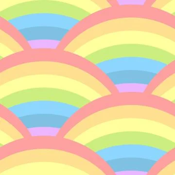 Seamless pattern with rainbow Stock Illustration