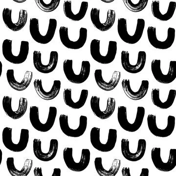 Seamless pattern with rainbows and half circles. 스톡 일러스트