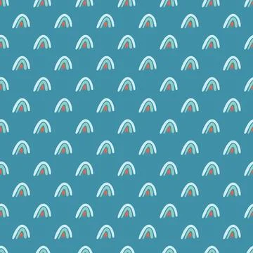 Seamless pattern with rainbows Stock Illustration