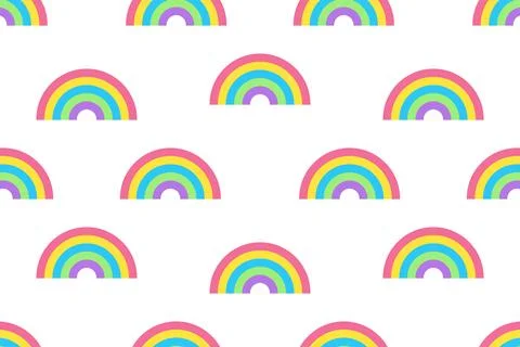 Seamless pattern of rainbows. Stock Illustration