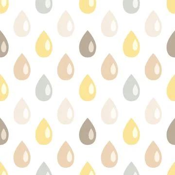Seamless pattern with raindrops in neutral, Autumn colours Ilustración de archivo