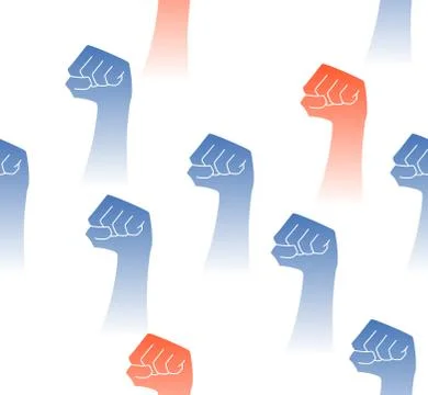 Seamless pattern with raised fists Stock-Illustration