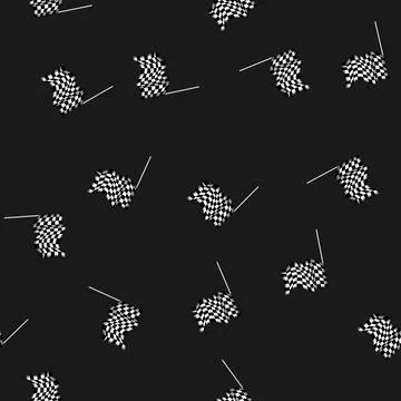 Seamless pattern rally finish flag cartoon vector Illustrazione stock