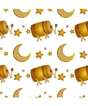 Seamless pattern with ramadan theme Stock Illustration
