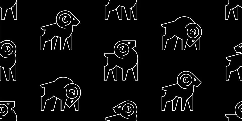Seamless pattern with Rams Stock Illustration