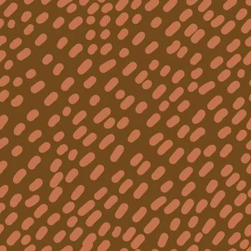 Seamless pattern of random brushy diagonal dots on brown background. Stock Illustration