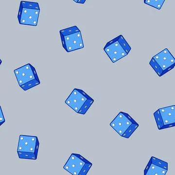 Seamless pattern random dice cartoon vector Illustrazione stock