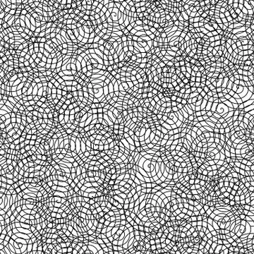 Seamless pattern of random overlapping spirals. Abstract vector background Illustrazione stock