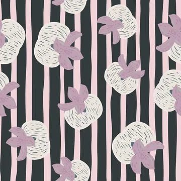 Seamless pattern with random persimmons ornament. Striped background. Fall Illustrazione stock