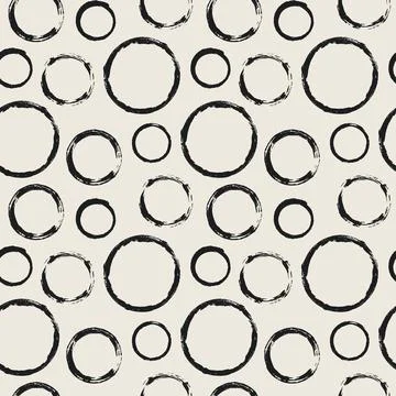 Seamless pattern with random scattered grunge circles Stock Illustration
