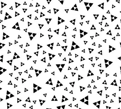Seamless pattern with random, segmented triangles - Abstract monochrome geome Stock Illustration