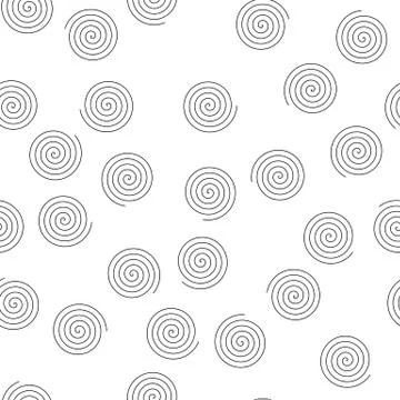 Seamless pattern of random spirals. Abstract vector background Illustrazione stock