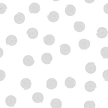 Seamless pattern of random spirals. Abstract vector background Stock Illustration