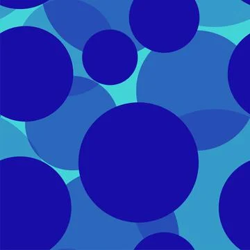 Seamless pattern of randomly arranged circles blue shades Stock Illustration