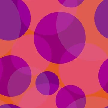Seamless pattern of randomly arranged circles lilac pastel shades Stock Illustration