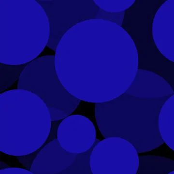 Seamless pattern of randomly arranged circles blue shades Illustrazione stock