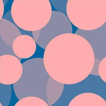 Seamless pattern of randomly arranged circles pink,azure shades Stock Illustration