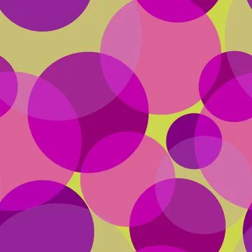 Seamless pattern of randomly arranged circles pink purple shades Stock Illustration