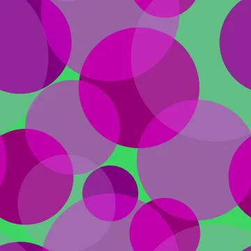 Seamless pattern of randomly arranged circles pink purple shades Stock Illustration