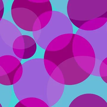Seamless pattern of randomly arranged circles pink purple shades Stock Illustration