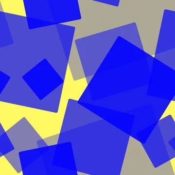 Seamless pattern of randomly arranged squares of blue on yellow Stock Illustration