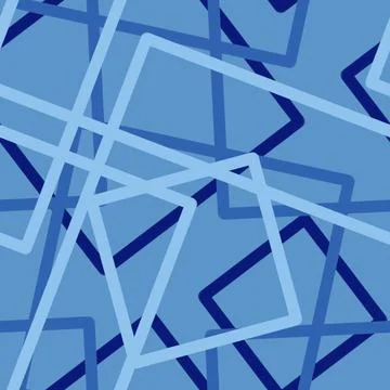 Seamless pattern of randomly arranged squares of blue on azure Illustrazione stock