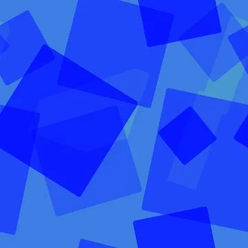 Seamless pattern of randomly arranged squares of blue on azure Stock Illustration
