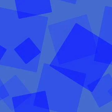 Seamless pattern of randomly arranged squares of blue on azure Stock Illustration