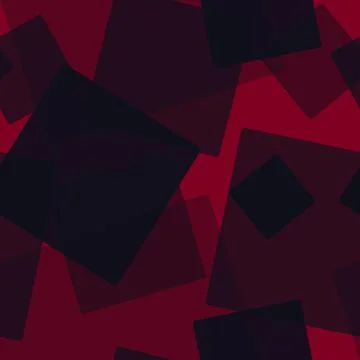 Seamless pattern of randomly arranged squares of black on red Illustrazione stock