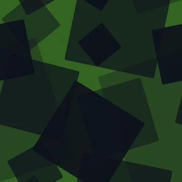 Seamless pattern of randomly arranged squares of black on green Stock-Illustration