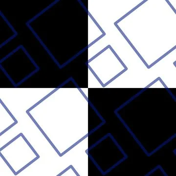 Seamless pattern of randomly arranged squares of blue,black,white Stock-Illustration