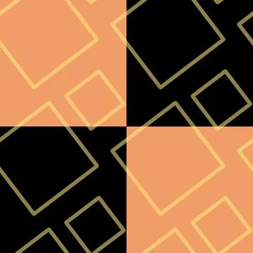 Seamless pattern of randomly arranged squares of salmon,black,beige Illustrazione stock
