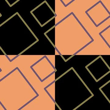 Seamless pattern of randomly arranged squares of salmon,black,beige,blue Illustrazione stock