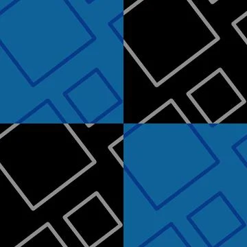 Seamless pattern of randomly arranged squares of blue,black,gray Illustrazione stock
