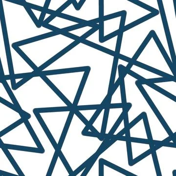 Seamless pattern of randomly arranged triangle of blue on white Stock Illustration