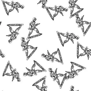 Seamless pattern rare toy soldier sketch hand drawn Stock Illustration