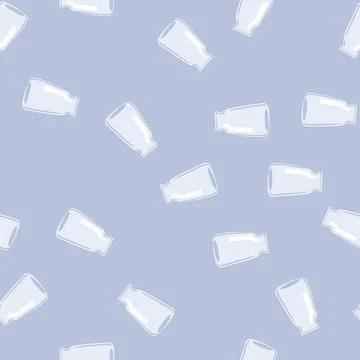 Seamless pattern rare vintage milk bottle cartoon vector Stock Illustration