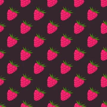 Seamless pattern raspberries vector illustration. Illustrazione stock